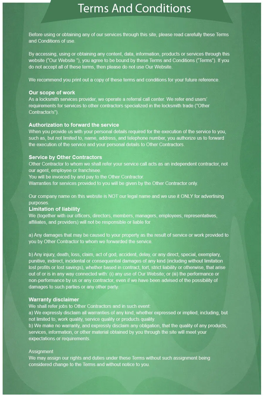 Baldwin Locksmith Store Darien, CT 203-893-4199 - terms-and-condition-68-16mod